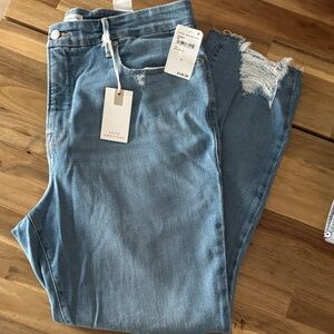 Good American Light Blue Ripped Skinny Jeans